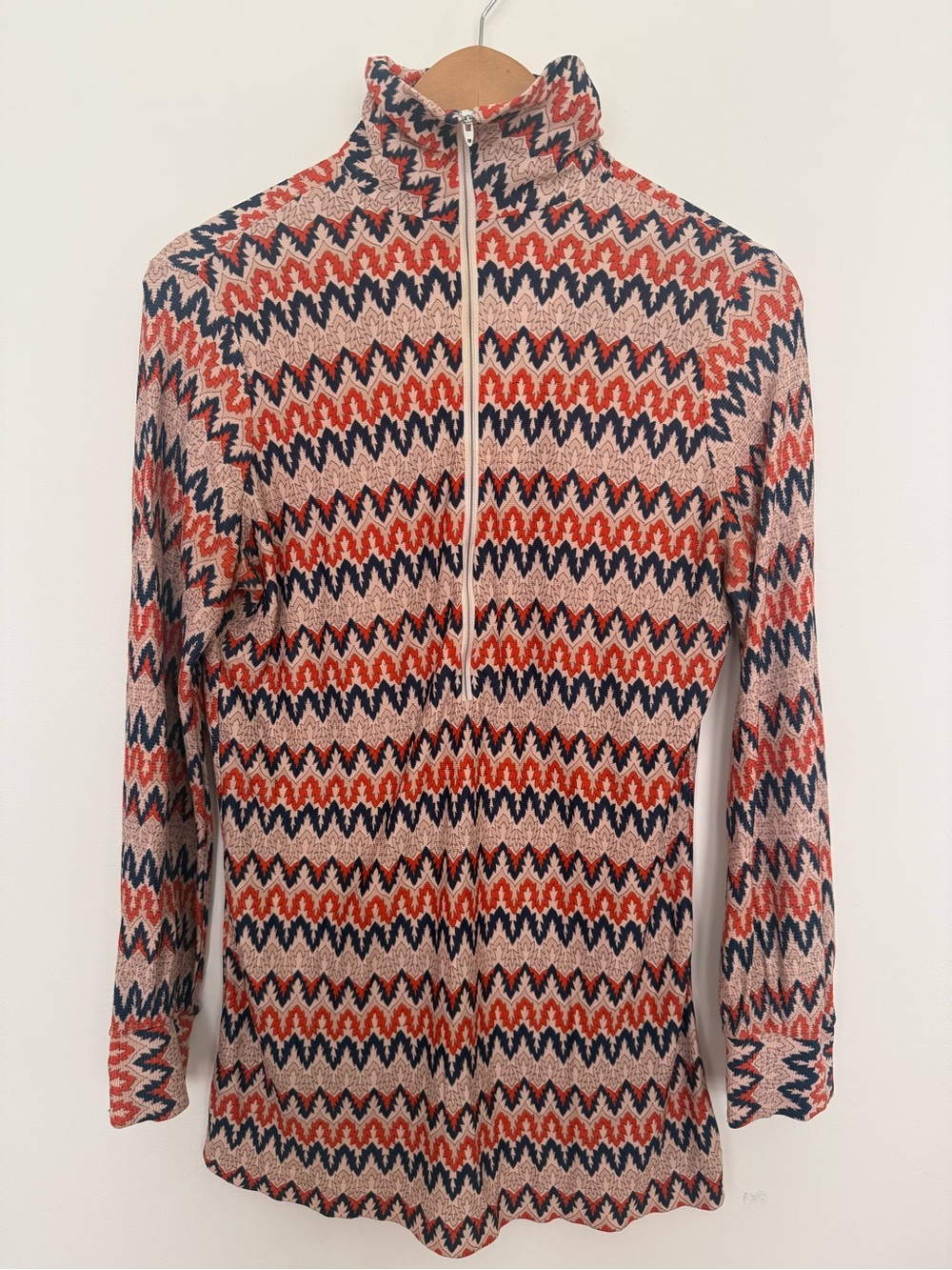 Vintage Quarter Zip Mock Neck Top Cover Up Tunic Size 18 (M) Coastal Grandmother - Picture 11 of 13